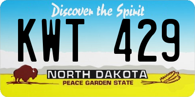 ND license plate KWT429