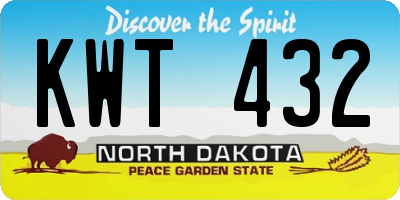 ND license plate KWT432