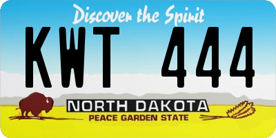 ND license plate KWT444