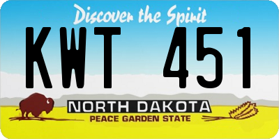 ND license plate KWT451
