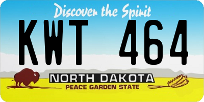 ND license plate KWT464