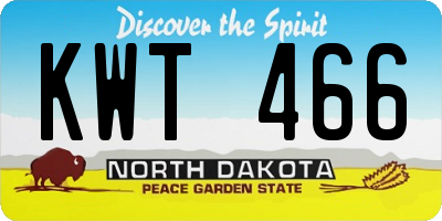 ND license plate KWT466