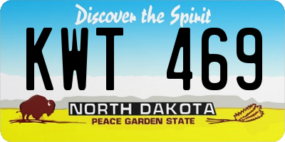 ND license plate KWT469