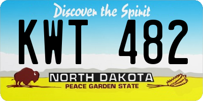 ND license plate KWT482