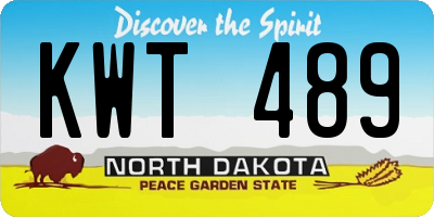 ND license plate KWT489