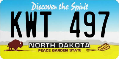 ND license plate KWT497