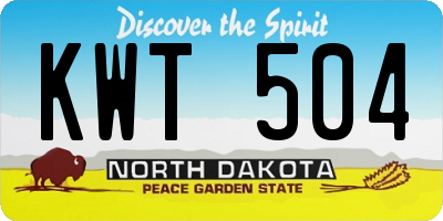 ND license plate KWT504