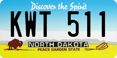 ND license plate KWT511