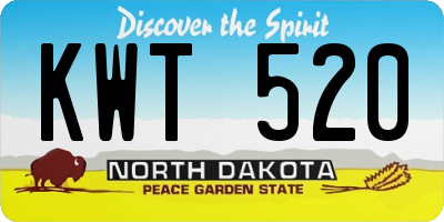 ND license plate KWT520