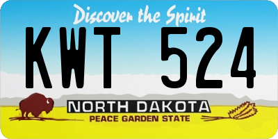 ND license plate KWT524