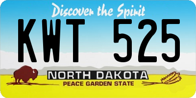 ND license plate KWT525
