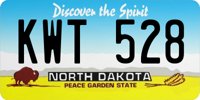 ND license plate KWT528