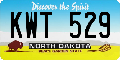 ND license plate KWT529