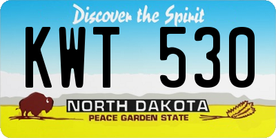 ND license plate KWT530