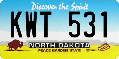 ND license plate KWT531