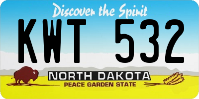 ND license plate KWT532