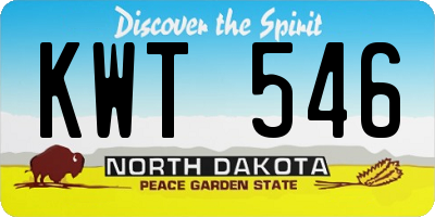 ND license plate KWT546