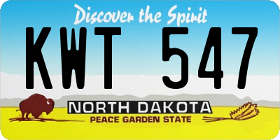 ND license plate KWT547