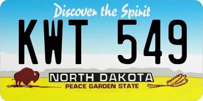 ND license plate KWT549