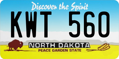 ND license plate KWT560