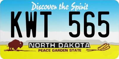 ND license plate KWT565