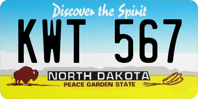ND license plate KWT567