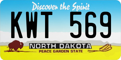ND license plate KWT569
