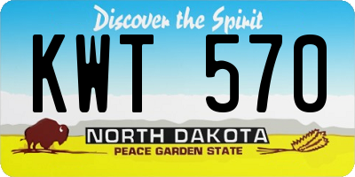 ND license plate KWT570