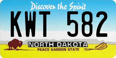 ND license plate KWT582