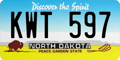 ND license plate KWT597