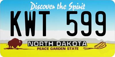 ND license plate KWT599