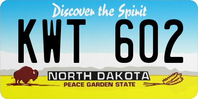 ND license plate KWT602