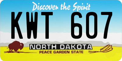 ND license plate KWT607