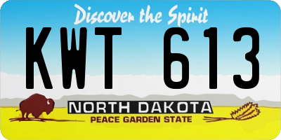 ND license plate KWT613