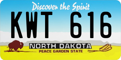 ND license plate KWT616