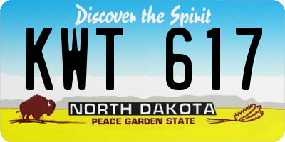 ND license plate KWT617
