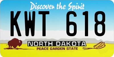 ND license plate KWT618