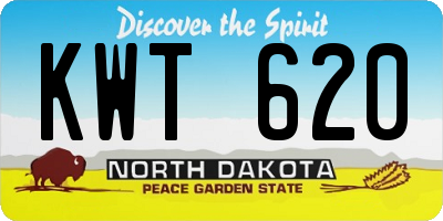 ND license plate KWT620