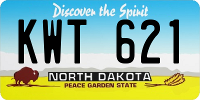 ND license plate KWT621