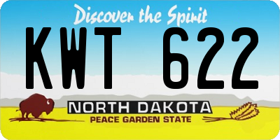 ND license plate KWT622