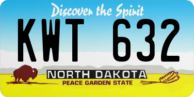 ND license plate KWT632