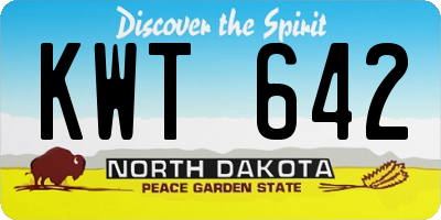 ND license plate KWT642