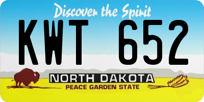 ND license plate KWT652