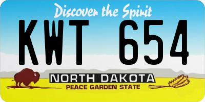 ND license plate KWT654