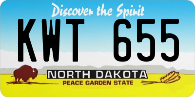 ND license plate KWT655
