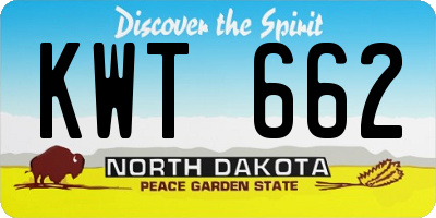 ND license plate KWT662