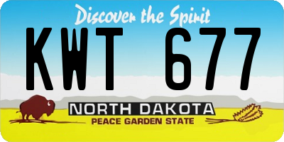 ND license plate KWT677