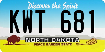 ND license plate KWT681