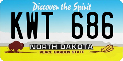 ND license plate KWT686