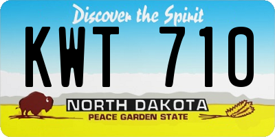 ND license plate KWT710